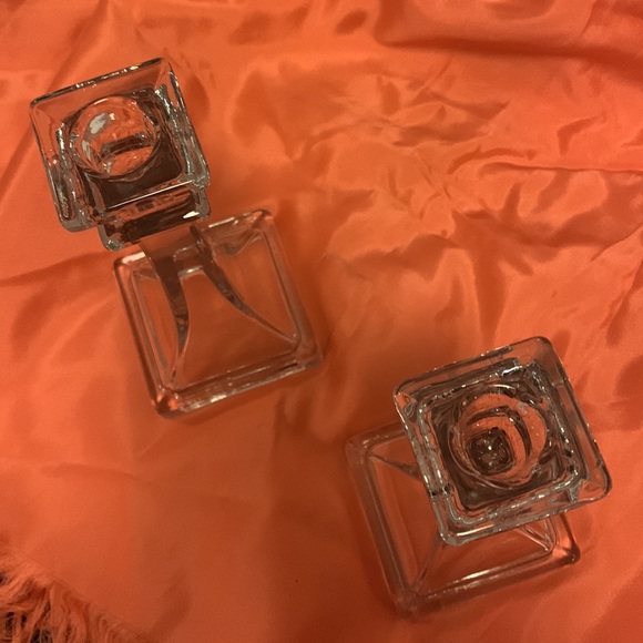 Pair Glass Candlestick Holders - Picture 5 of 9